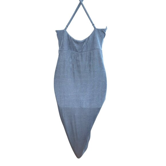 New Mable Blue Date Night MIDI Deep V-Neck & Crisscross Back Medium - Picture 11 of 15